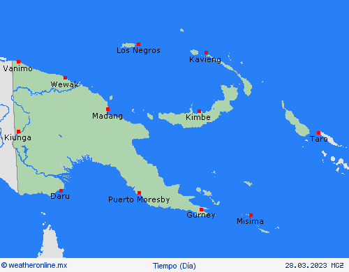 visión general Papúa Nueva Guinea Oceanía Mapas de pronósticos