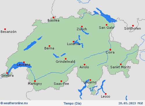 visión general Suiza Europa Mapas de pronósticos