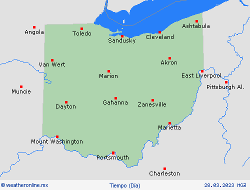 visión general Ohio Norteamérica Mapas de pronósticos