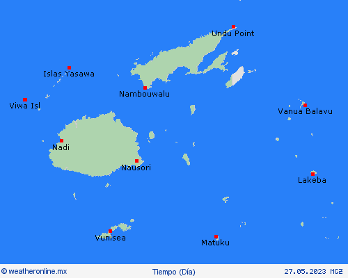 visión general Fiyi Oceanía Mapas de pronósticos