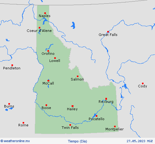 visión general Idaho Norteamérica Mapas de pronósticos