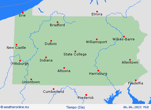 visión general Pensilvania Norteamérica Mapas de pronósticos