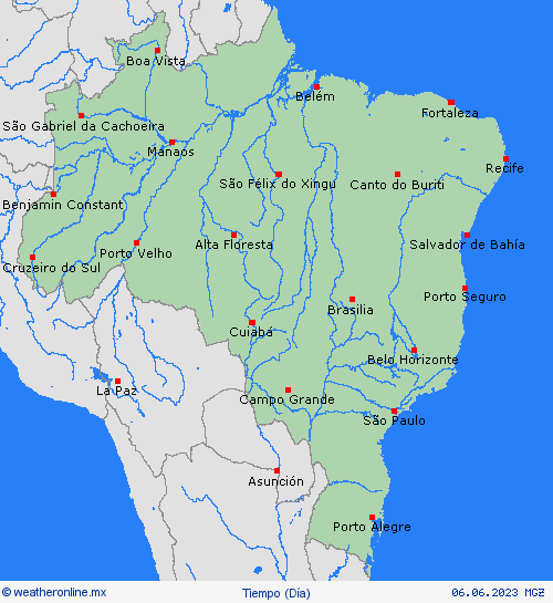 visión general Brasil Suramérica Mapas de pronósticos