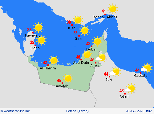 visión general Emiratos Árabes Unidos Asia Mapas de pronósticos