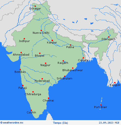 visión general India Asia Mapas de pronósticos