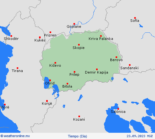 visión general Macedonia del Norte Europa Mapas de pronósticos