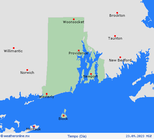 visión general Rhode Island Norteamérica Mapas de pronósticos