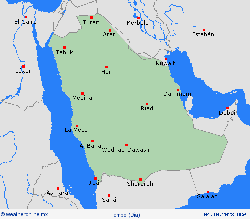 visión general Arabia Saudita Asia Mapas de pronósticos