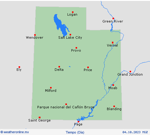 visión general Utah Norteamérica Mapas de pronósticos