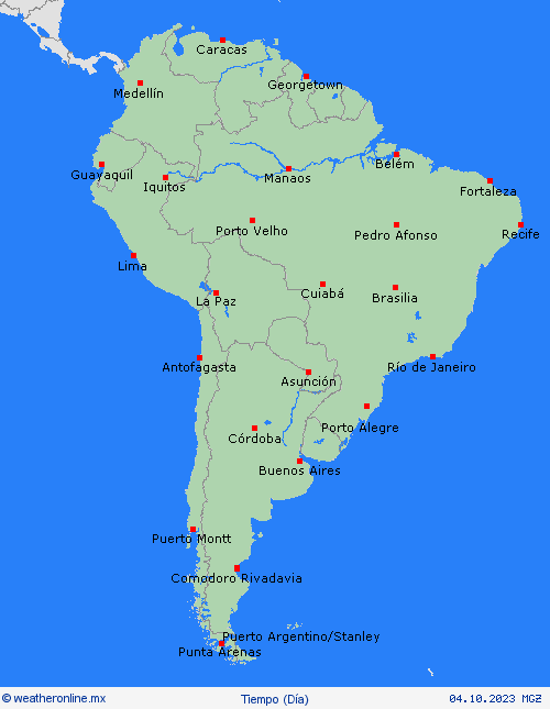 visión general  Suramérica Mapas de pronósticos