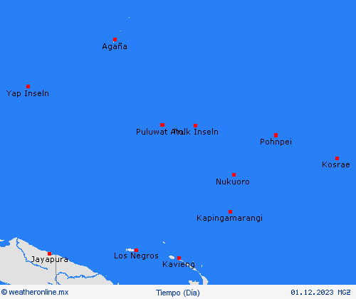 visión general Micronesia Oceanía Mapas de pronósticos