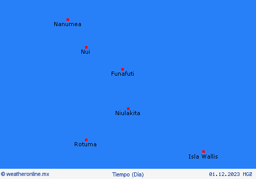 visión general Tuvalu Oceanía Mapas de pronósticos