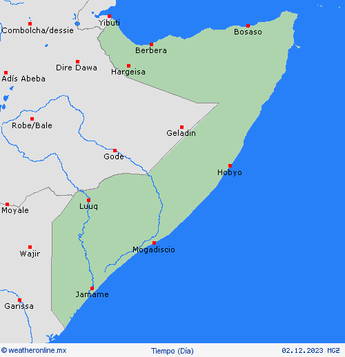 visión general Somalia África Mapas de pronósticos