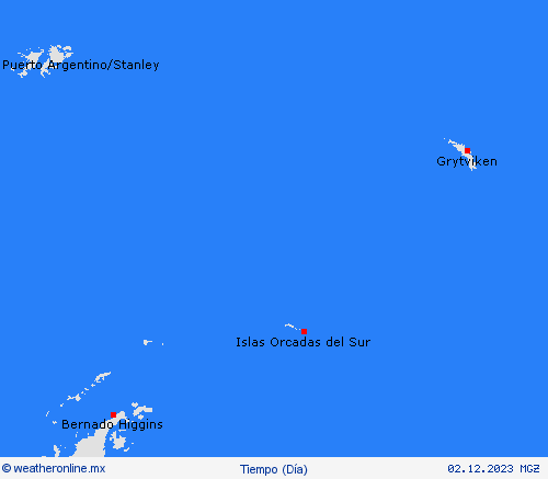 visión general Islas Orcadas del Sur Suramérica Mapas de pronósticos