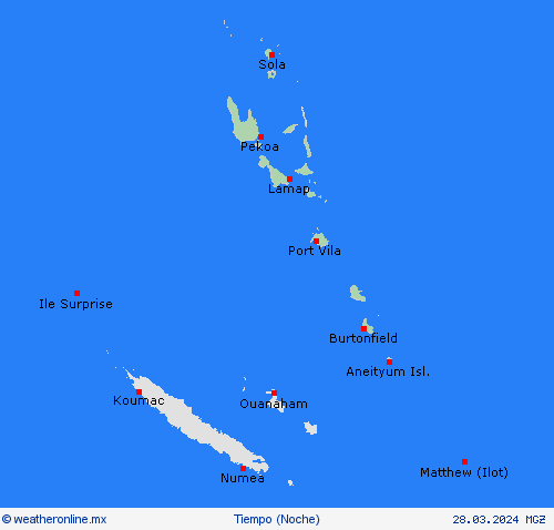 visión general Vanuatu Oceanía Mapas de pronósticos