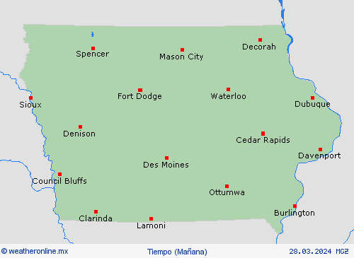 visión general Iowa Norteamérica Mapas de pronósticos