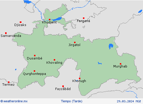 visión general Tayikistán Asia Mapas de pronósticos