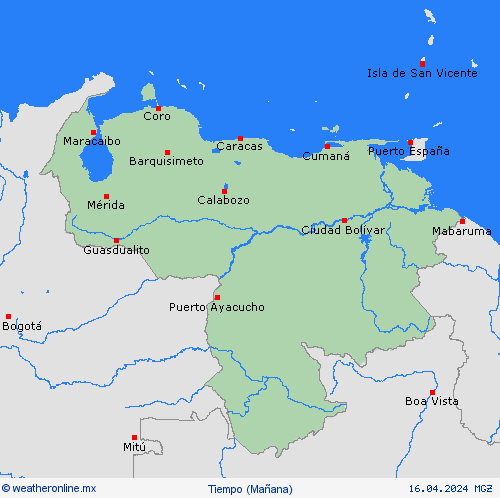 visión general Venezuela Suramérica Mapas de pronósticos