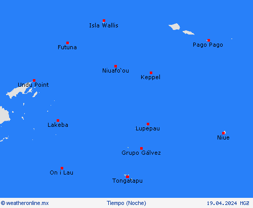 visión general Tonga Oceanía Mapas de pronósticos
