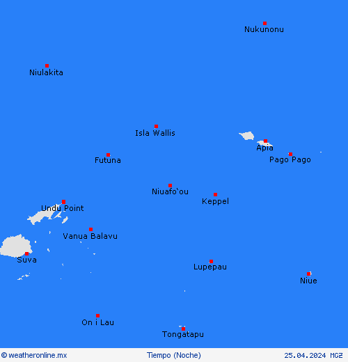 visión general Wallis y Futuna Oceanía Mapas de pronósticos