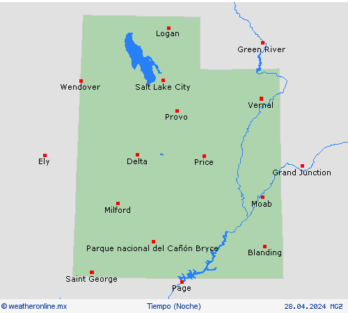 visión general Utah Norteamérica Mapas de pronósticos