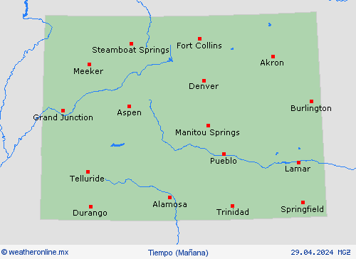 visión general Colorado Norteamérica Mapas de pronósticos