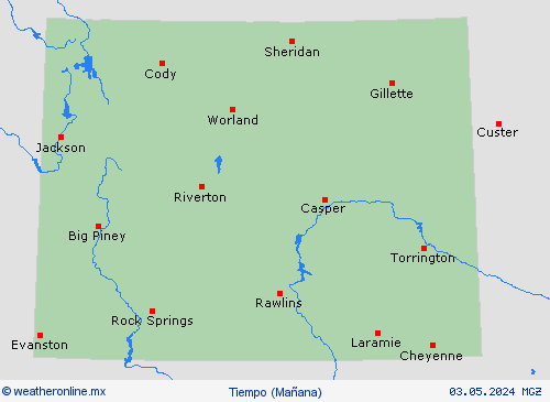 visión general Wyoming Norteamérica Mapas de pronósticos