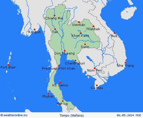 visión general Tailandia Asia Mapas de pronósticos