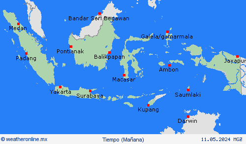 visión general Indonesia Asia Mapas de pronósticos