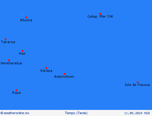 visión general Islas Pitcairn Oceanía Mapas de pronósticos
