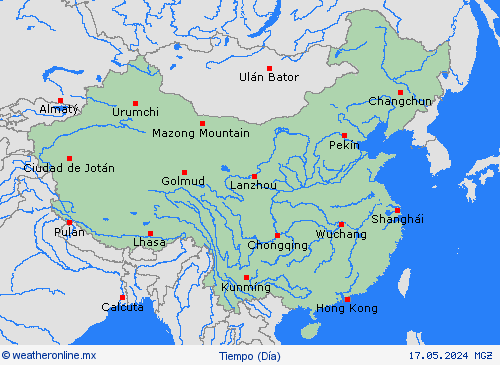 visión general China Europa Mapas de pronósticos