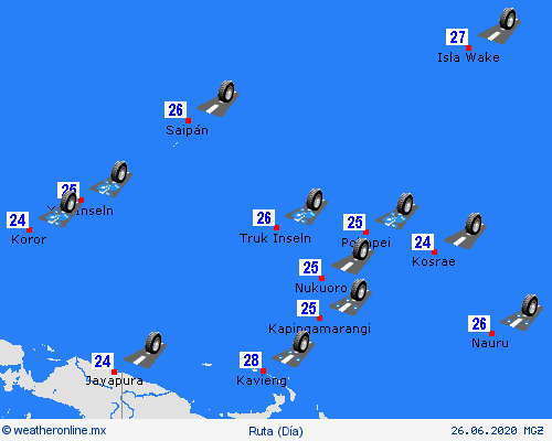 estado de la vía Nauru Oceanía Mapas de pronósticos
