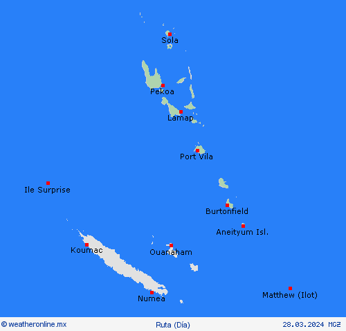 estado de la vía Vanuatu Oceanía Mapas de pronósticos