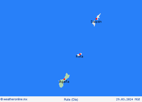 estado de la vía Guam Oceanía Mapas de pronósticos