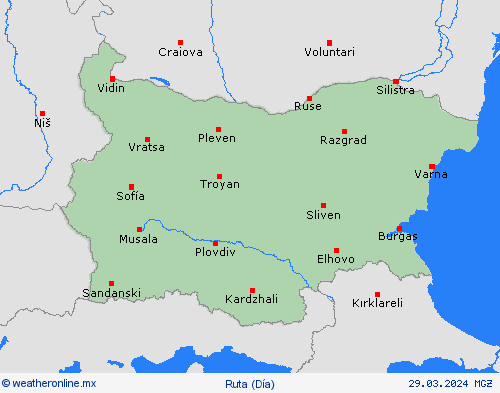 estado de la vía Bulgaria Europa Mapas de pronósticos