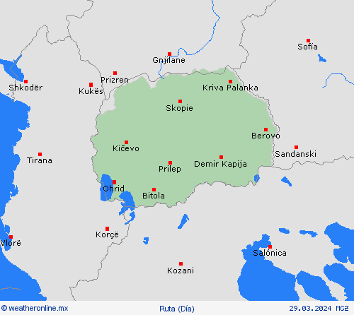 estado de la vía Macedonia del Norte Europa Mapas de pronósticos