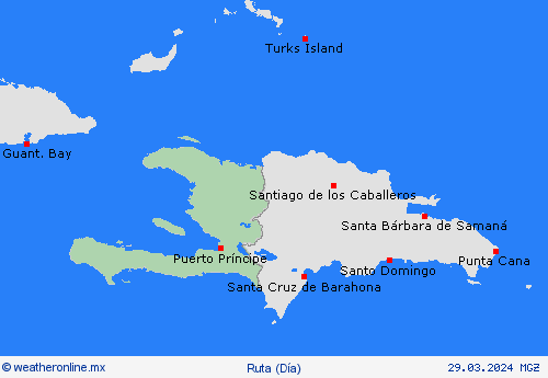 estado de la vía Haití Centroamérica Mapas de pronósticos