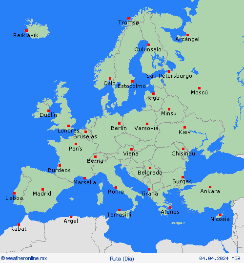 estado de la vía  Europa Mapas de pronósticos