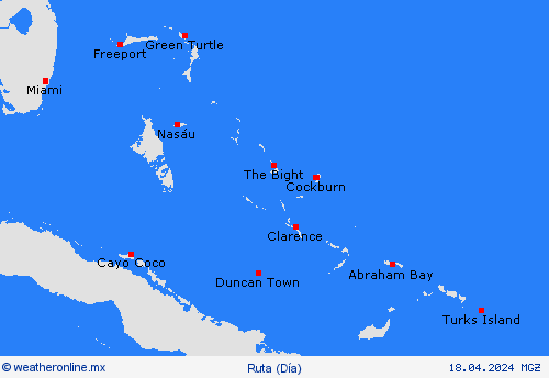 estado de la vía Bahamas Centroamérica Mapas de pronósticos
