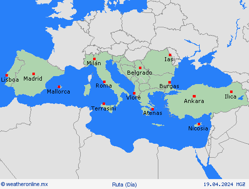 estado de la vía  Europa Mapas de pronósticos