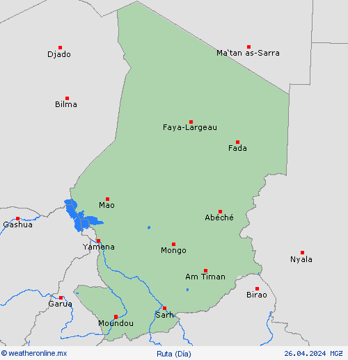 estado de la vía Chad África Mapas de pronósticos