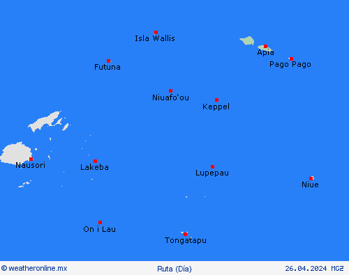 estado de la vía Samoa Oceanía Mapas de pronósticos