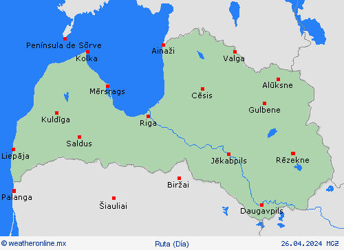 estado de la vía Letonia Europa Mapas de pronósticos