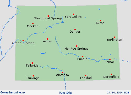 estado de la vía Colorado Norteamérica Mapas de pronósticos