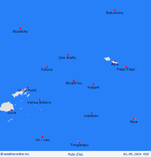 estado de la vía Wallis y Futuna Oceanía Mapas de pronósticos