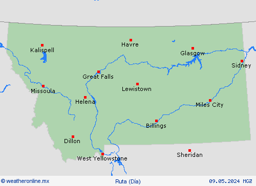 estado de la vía Montana Norteamérica Mapas de pronósticos