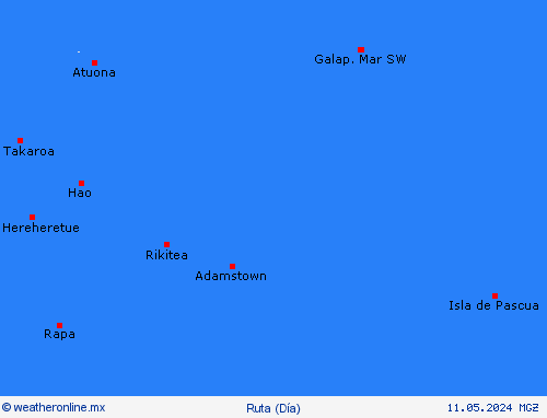 estado de la vía Islas Pitcairn Oceanía Mapas de pronósticos