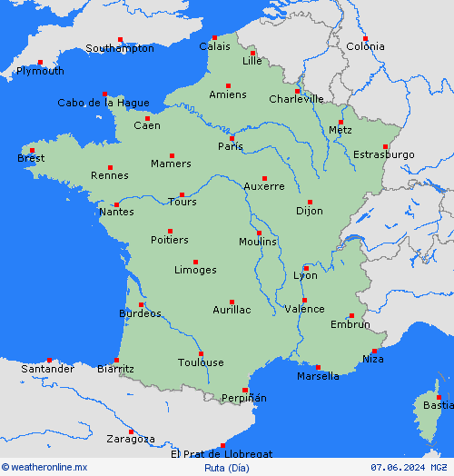 estado de la vía Francia Europa Mapas de pronósticos