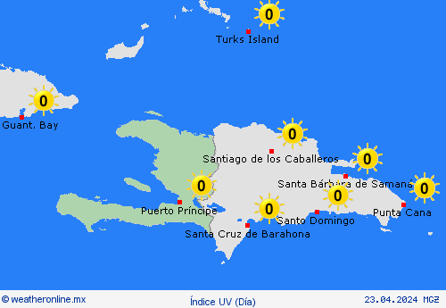 índice uv Haití Centroamérica Mapas de pronósticos