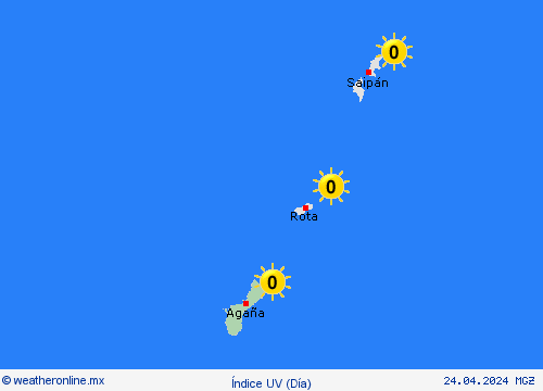 índice uv Guam Oceanía Mapas de pronósticos
